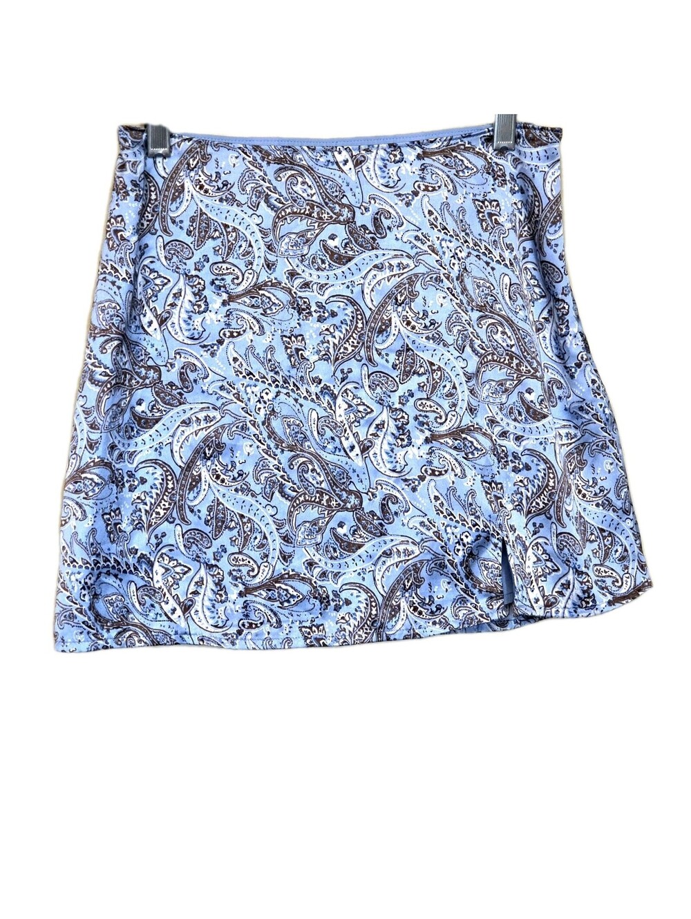 Hollister Baby Blue Paisley Silky Mini Skirt Women’s XS High Rise Coquette